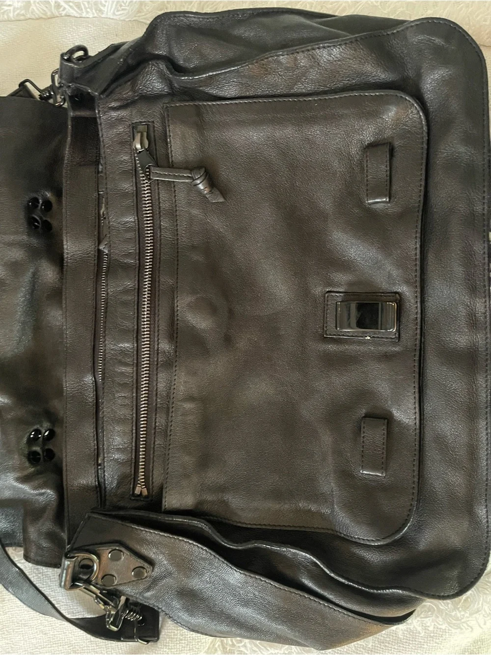 Proenza Schouler large PS1 Black Leather Satchel messenger bag
